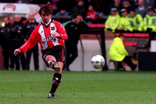Borbokis was signed by Nigel Spackman in the 1997/98 season and is regarded by many fans as one of the most technically gifted players to have pulled on the United shirt.
He played 55 games during two seasons but proved a hit straight away when he scored on his debut against Sunderland, one of six goals he netted for the red and white wizards.