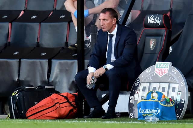 Leicester City's manager Brendan Rodgers, whose team host Sheffield United in a crucial game at the King Power Stadium: Glyn Kirk/NMC Pool/PA Wire.