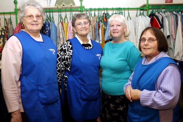 Are you in the picture in this 2004 view of staff at the Wynyard Road hospice shop?