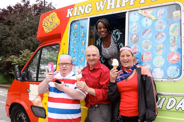 The St Catherine’s site hosted Jubilee-themed celebrations by services, which included a street party for people with learning disabilities in 2012.

 

Meanwhile, the adult mental health inpatients occupational therapy team held a barbecue for service users, which included games, quizzes and a raffle.
Street party 2: Service user Roy Warrel (left); RDaSH care assistant Jane Ellis (right); RDaSH nursing assistant Kevin Tyler (second from left) with ice cream sales lady Delly Morris (in van) at the RDaSH learning disabilities service Jubilee street party