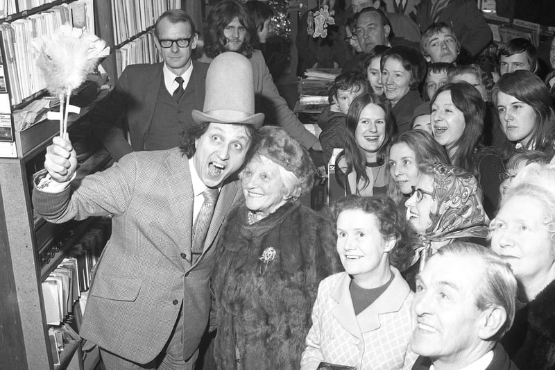 Comedian Ken Dodd had a surprise meeting with his biggest fan - his aunt Annie Boyd - when he called at a Durham City store in 1972.