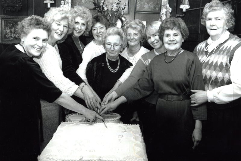 Vera Jenkins (centre) landlady of the Nursery Tavern, Ecclesall Road, Sheffield, celebrates her 82nd birthday in 1986