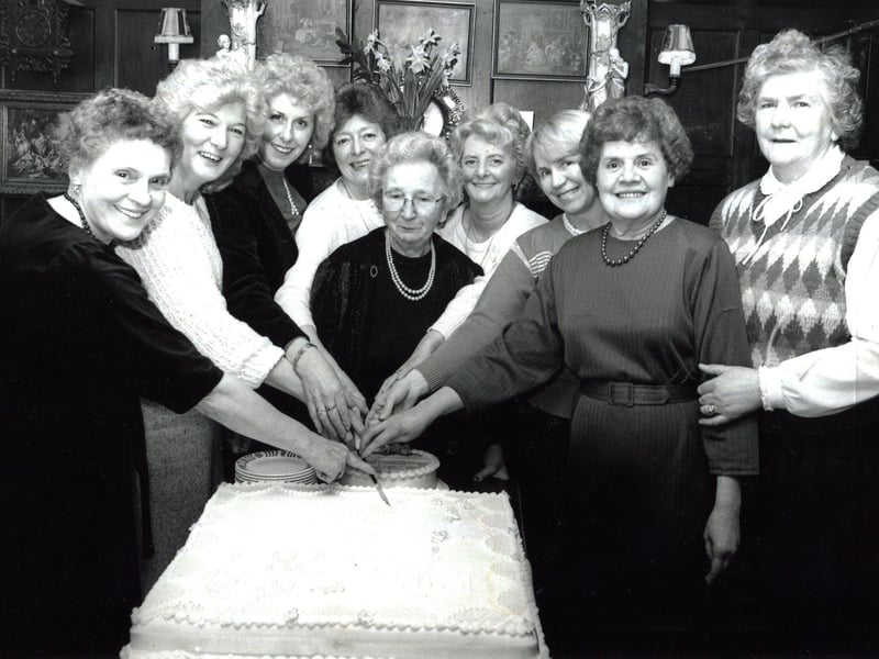 Vera Jenkins (centre) landlady of the Nursery Tavern, Ecclesall Road, Sheffield, celebrates her 82nd birthday in 1986