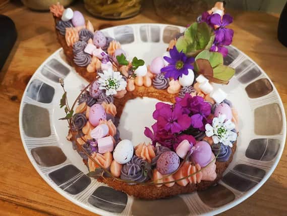 Emily Moomin's Easter creation, a beautifully decorated sugar biscuit.