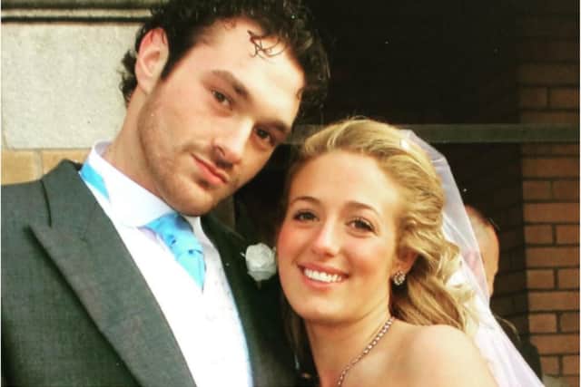 Tyson and Paris Fury at their Doncaster wedding in 2008 