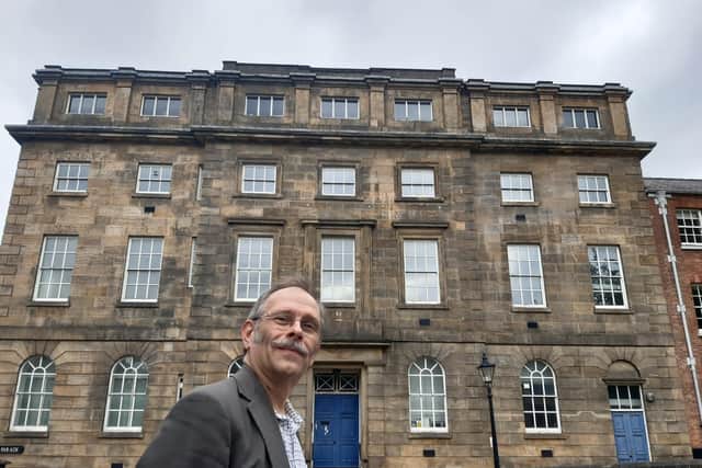 Robin Hughes, of Hallamshire Historic Buildings, at the former Boys Charity School on East Parade.