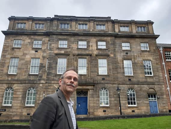 Robin Hughes, of Hallamshire Historic Buildings, at the former Boys Charity School on East Parade.