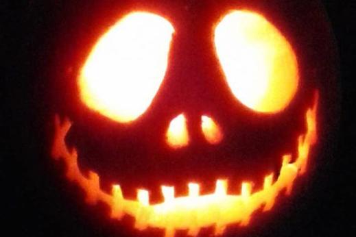 Instagram user @sarahjaneleeedgar got into the Halloween spirit by carving this pumpkin.