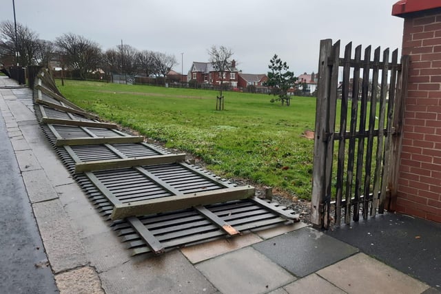 Fences have been blown down across Sunderland