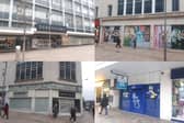 Some of the empty units on The Moor in Sheffield city centre