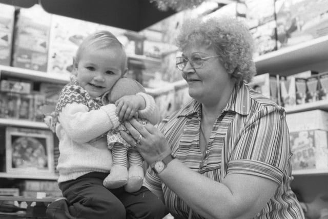 A cuddle for a doll in the Joplings toy department. Was it the best for Christmas shopping?