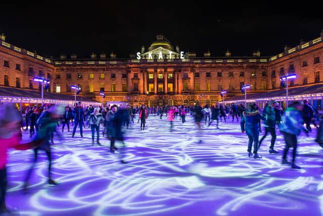 Somerset House in London, a wonderful setting for ice skating as part of a Christmas trip to the capital