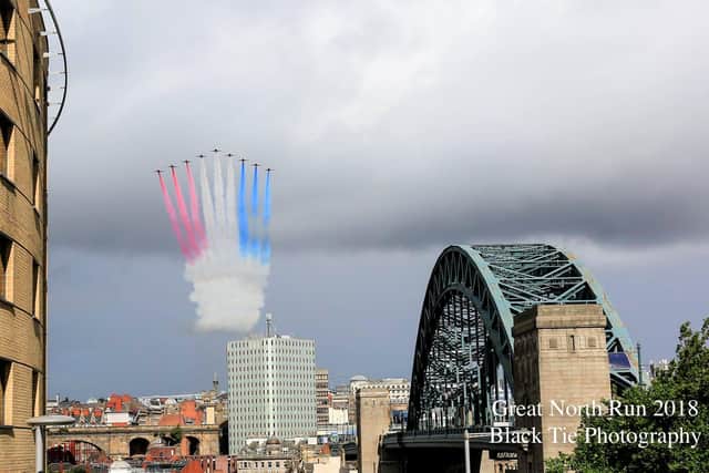 Red Arrows at the Great North Run 2018