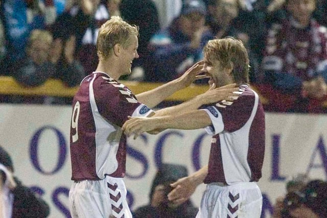 The current Hearts manager started the match having been left out of the previous league match.