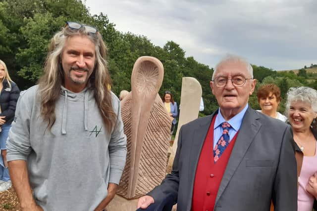 Andrew Vickers and Joe Scarborough at Storrs Henge