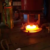 Ingot in the VAR furnace (Vacuum Arc Remelting) furnance at Liberty Speciality Steels Stocksbridge.