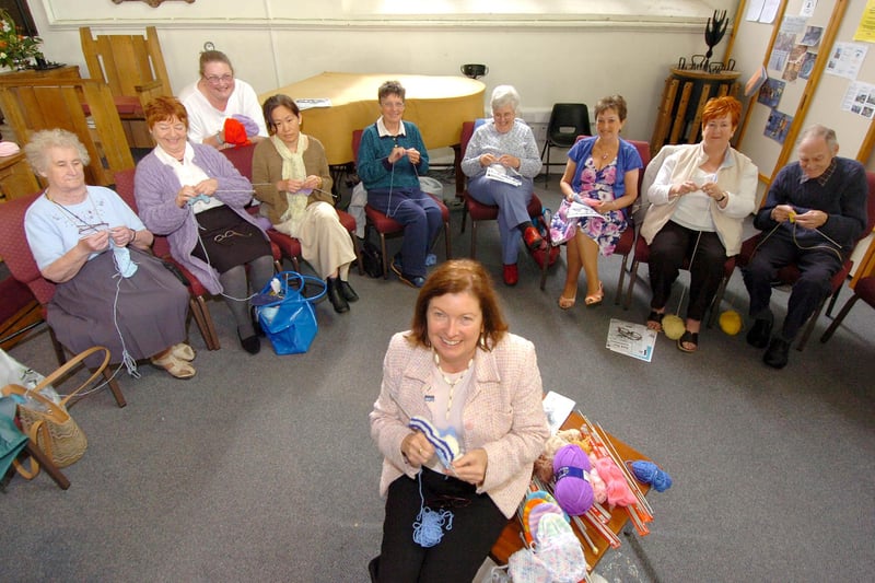 City of Durham MP Roberta Blackman-Woods (centre) with knitters taking part in the Save the Children charity knitting day at St. Nicholas Church. It's a scene from 13 years ago.