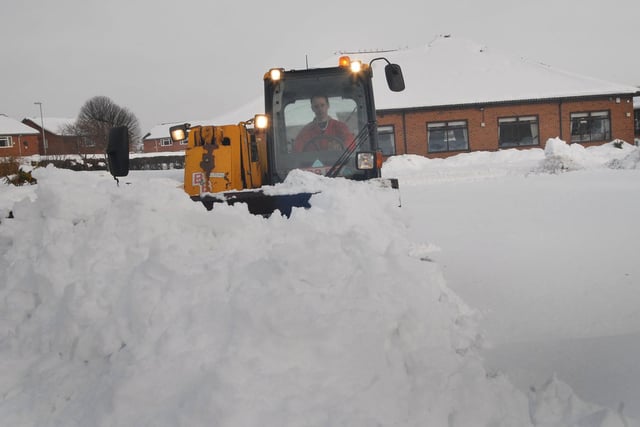 A driver from B and B Tractors in Warsop, cleared the carpark at the Oaklands Centre in Warsop, whose Christmas Fayre fell victim to the heavy snow in Demcember 2010