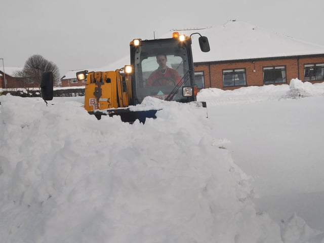 A driver from B and B Tractors in Warsop, cleared the carpark at the Oaklands Centre in Warsop, whose Christmas Fayre fell victim to the heavy snow in Demcember 2010