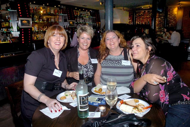Pictured at the Crystal Bar, Carver Street, Sheffield, where a Casino Night was held to raise funds for a bone scanner machine for Sheffield Children's Hospital. Seen, left to right, are Marian Pink, Gina Hine, Sarah Turner, Lindsey Kent, September 2008
Picture Sheffield Newspapers
