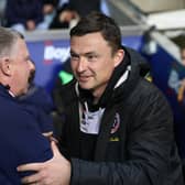 Paul Heckingbottom, the Sheffield United boss, with Coventry City chief Mark Robins: Darren Staples / Sportimage