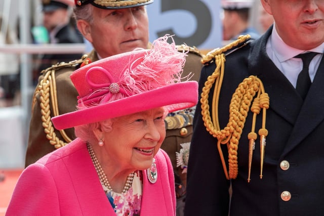 Britain's Queen Elizabeth II attends an event to commemorate the 75th anniversary of the D-Day landings, in Portsmouth. Picture: JACK HILL/AFP/Getty Images