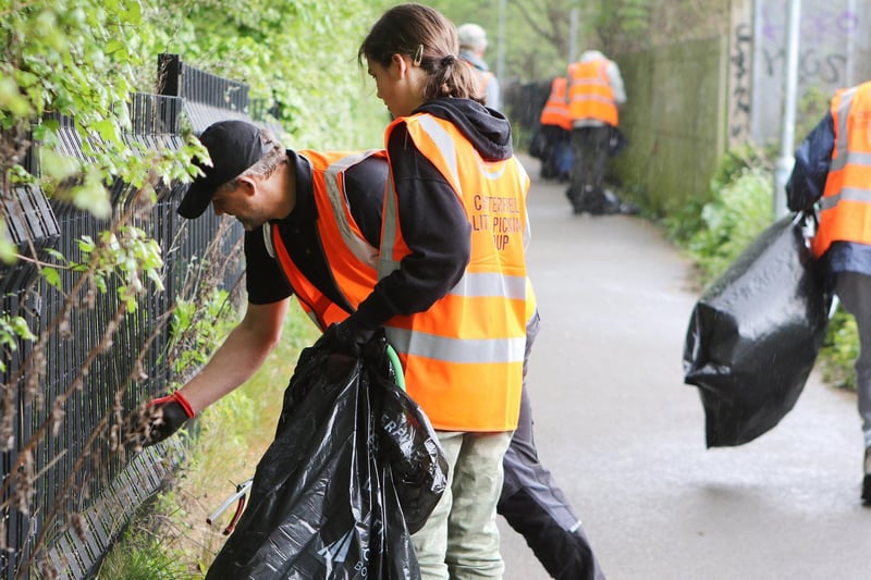 More than 40 bags of rubbish were collected.