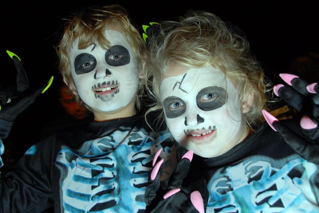 Berry Hill Park Trustees held a Halloween Fireworks display in Berry Hill Park in 2011. 
Pictured are nine year old Olivia Scott and his sister 6 year old Amy from Mansfield Woodhouse.