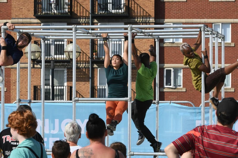 Captive by Motionhouse at the Hartlepool Waterfront Festival Rebirth 2021 on Saturday.