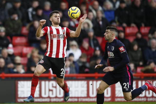 George Baldock, the Sheffield United defender, has been contacted by Greece about representing them at international level: Simon Bellis/Sportimage