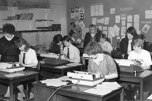 The students were typing for all their worth at Pennywell Comprehensive School in November 1983.