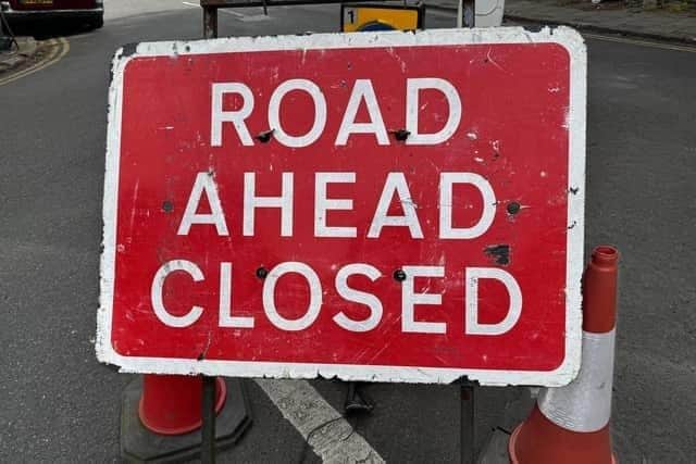 Road closed sign. Picture: Olivia Preston