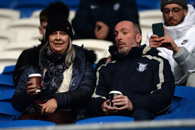 A couple of fans with their pre-match drinks