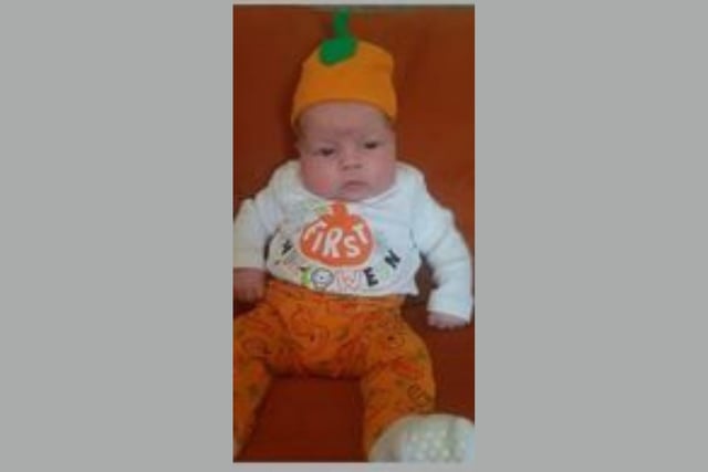 Ottillie Mae may have only been four weeks old for Halloween, but still got into a costume!