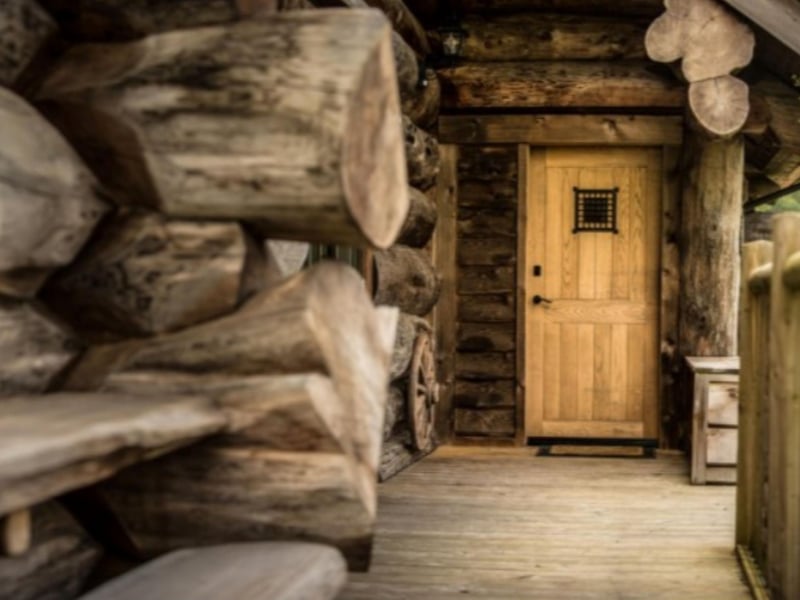 The cabins are made from sustainable wood - just one of many eco-credentials the accomodation features.