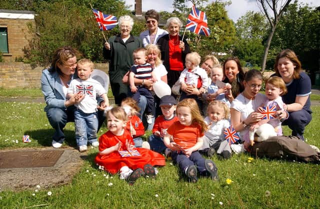 A scene from the Little Fishes Mother and Toddler Group VE Day party. Remember this from 15 years ago?