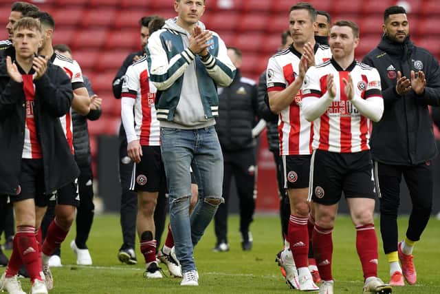 Sander Berge of Sheffield Utd (C) walks on the pitch after the Premier League match at Bramall Lane, Sheffield. Picture credit should read: Andrew Yates / Sportimage