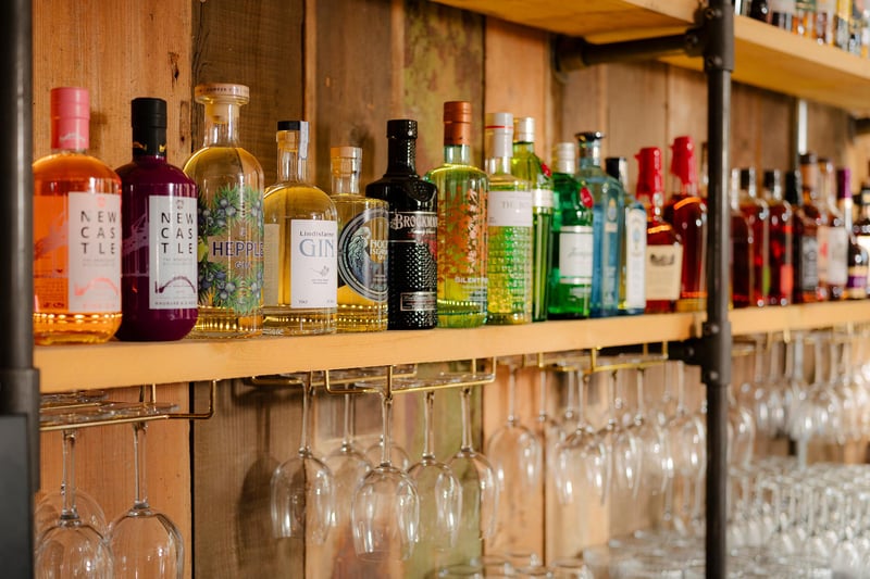 A range of local gins are on sale.