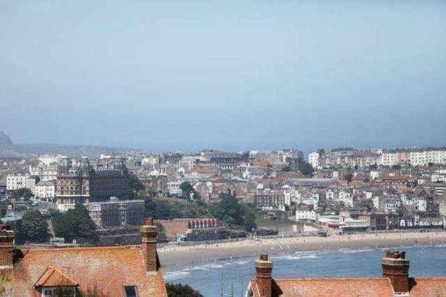 The penthouse boasts a stunning view over Scarborough South Bay from its rear balcony.