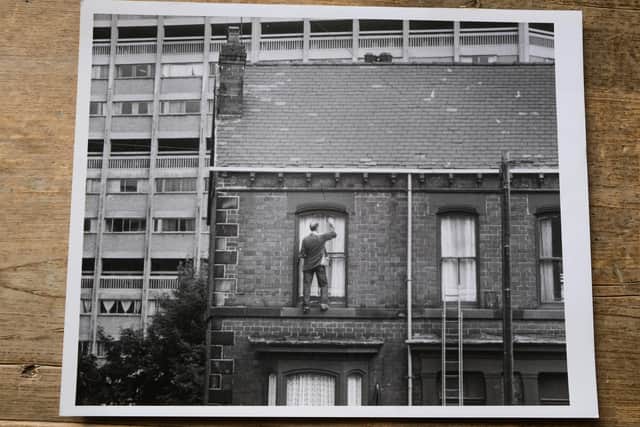 Stephen McClarence's photo of a window cleaner in the shadow of Kelvin Flats was recently published by The Star and prompted him to get in touch.