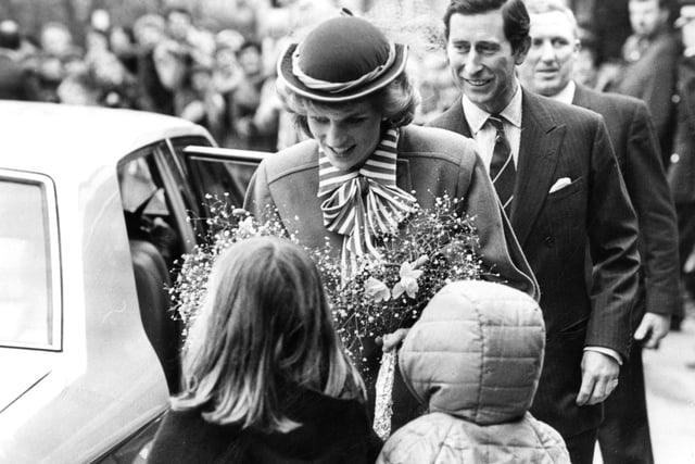 The then Prince and Princess of Wales visiting St. Luke's Hospice, Little Common Lane, Whirlow