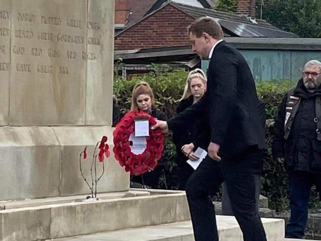 The service at All Saint’s Church followed by a parade and wreath laying at the Cenotaph.