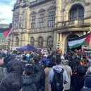 Free Palestine protest outside Sheffield Town Hall on November 1, when Sheffield City Council voted to call for a ceasefire in the Gaza conflict