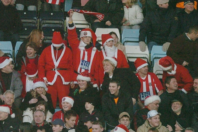 More festive fun on their travels, this time at Coventry on Boxing Day, 2004