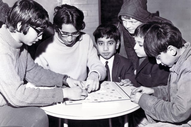 A game of scrabble for these youngsters at the Attercliffe Youth Centre, Coleridge Road, Sheffield, January 25, 1969
