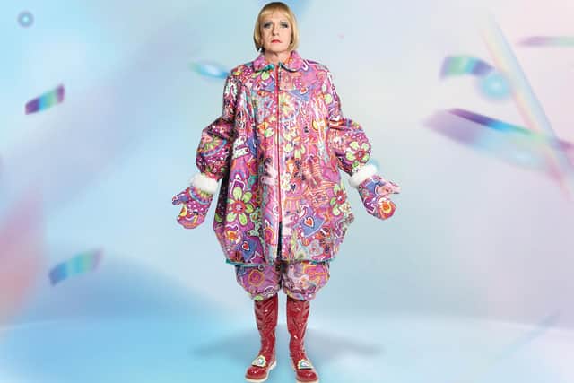 Artist Grayson Perry is on stage in Sheffield in A Show for Normal People