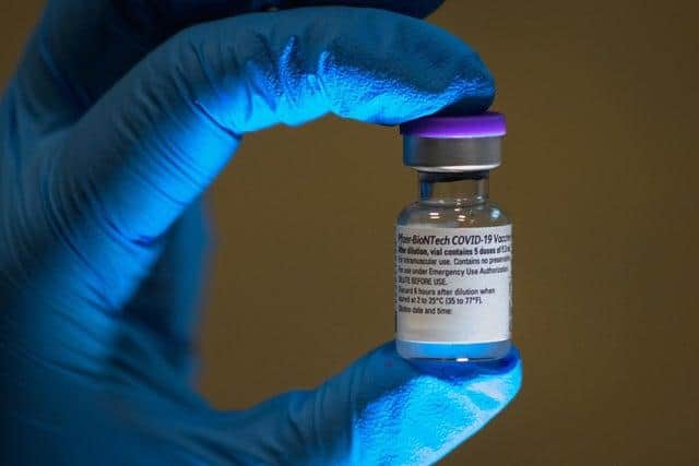 A vial of the Pfizer/BioNTech Covid-19 vaccine. Picture by Getty.