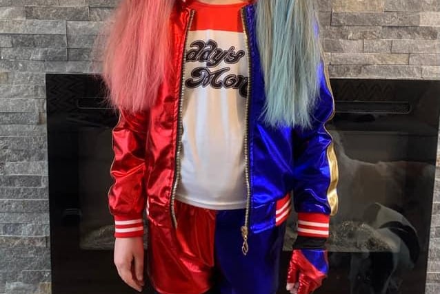 No joker! Eighter-year-old Kyla opted to dress as Harley Quinn