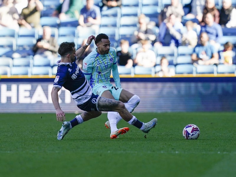 Selfless showing from Pompey’s dangerman. Offered threat in the first half but married it with intelligent defensive work, especially when taking a yellow for team. Operating a little differently as Bramall goes high and wide but did what he needed to do as it became a rearguard action as the game wore on.