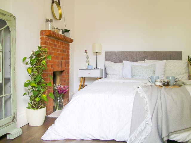 One of the bungalow's three bedrooms.